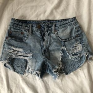 American Eagle Ripped High-Rise Festival Shorts